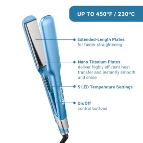 Professional Nano Titanium Hair Straightener – Ultra-Fast Heating Flat Iron with LCD Display for All Hair Types