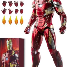 BANOBI 1/10 Scale MK46 Iron Man Action Figure – 7-Inch Collectible with Articulated Joints, Metal Paint & Display Stand