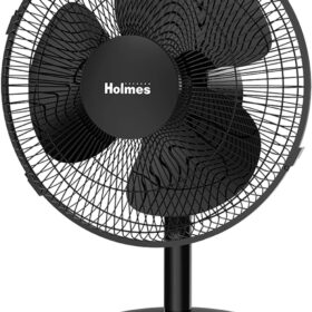 Holmes 12-Inch Oscillating Table Fan with 3 Speeds & 75° Oscillation – Ultra-Quiet Bedroom and Office Desk Fan