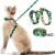PetThem Escape Proof Cat Harness and Leash Set – Adjustable, Lightweight & Comfortable Walking Vest for Kittens & Cats – Green Cat Whispers Pattern