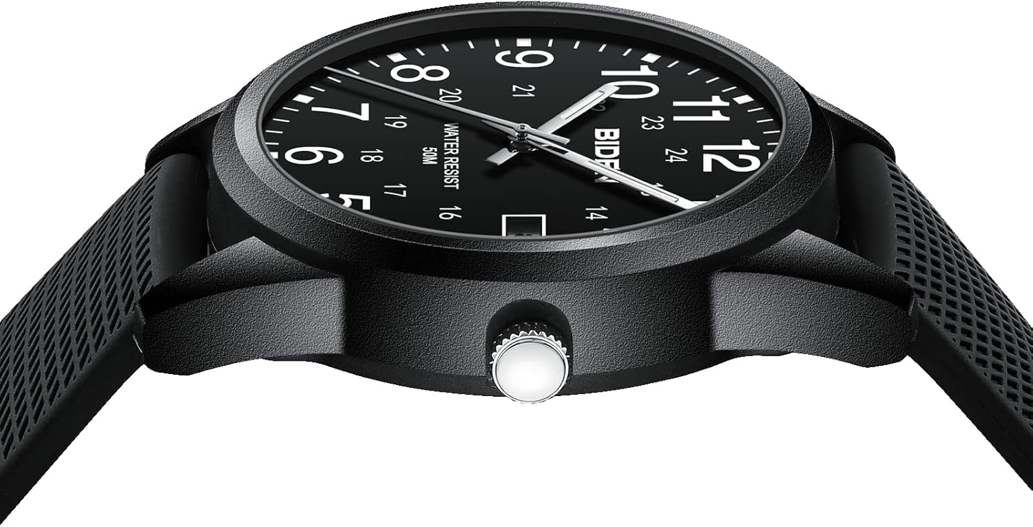 LN LENQIN Unisex Nurse Watch - Analog Quartz with Military Time, Luminous Dial & 30M Water Resistance for Medical Professionals & Sports