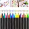Dual-Line Outline Markers Set – 18 Color Metallic Glitter Pens for Scrapbooking, Greeting Cards & DIY Crafts