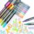 Double Line Outline Markers - 12Pc Metallic Glitter Gel Pens for Coloring, Journals & DIY Crafts