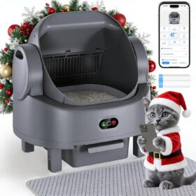 Large Open-Top Self-Cleaning Cat Litter Box with Smart App, Safety Sensors & Auto Waste Disposal – Perfect for Multiple Cats