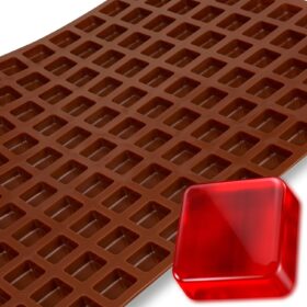 Professional 140-Cavity Silicone Square Candy Mold – Commercial Half Sheet Size for Baking & Chocolates