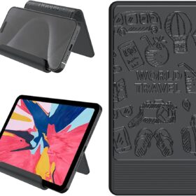 Flexible Airplane Phone Holder Mount – Universal Travel Essentials for Seat Back & Tray Tables (Black Silk Screen)