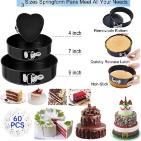 Ultimate 567-Piece Cake Decorating Baking Set with Turntable, Springform Pans, and Piping Tips – Complete DIY Supplies for Beginners and Professionals