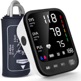 Automatic Upper Arm Blood Pressure Monitor with Large 4.5inch Backlit Screen and Adjustable Cuff (9-17 inches) - Advanced Arrhythmia and Hypertension Detector, 2x199 Memory for 2 Users