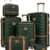 Joyway 3-Piece Hardside Luggage Set with Spinner Wheels, TSA Lock & Travel Bags – Expandable Lightweight Suitcase Bundle (Green Brown)