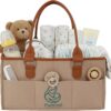 Diaper Caddy Organizer - Portable Nursery Storage Basket with Handle for Baby Essentials, Perfect Shower Gift for Newborns
