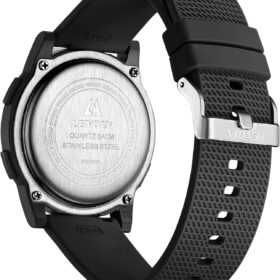 HANPOSH Ultra-Thin Minimalist Digital Watch for Men - Waterproof Sport LED Wristwatch with Large Display, Alarm, Stopwatch, and Backlight