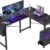 Sweetcrispy L-Shaped Gaming Desk – 50-Inch Corner Computer Workstation with CPU Stand & Side Storage Bag for Home Office, Black