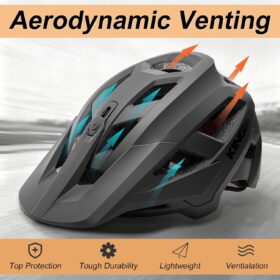 KINGBIKE NTA-8776 Certified E-Bike Helmet with Adjustable Visor & Action Camera Mount - High Speed Safety for Adults