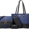 Women's 4-Piece Handbag Set: Luxury Tote, Satchel, Purse & Wallet - Elegant Top Handle Shoulder Bag Collection