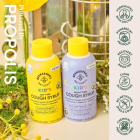 Beekeeper's Naturals Kids' Daytime Cough Syrup with Elderberry & Raw Honey - Immune Support & Throat Soothing (4 oz)