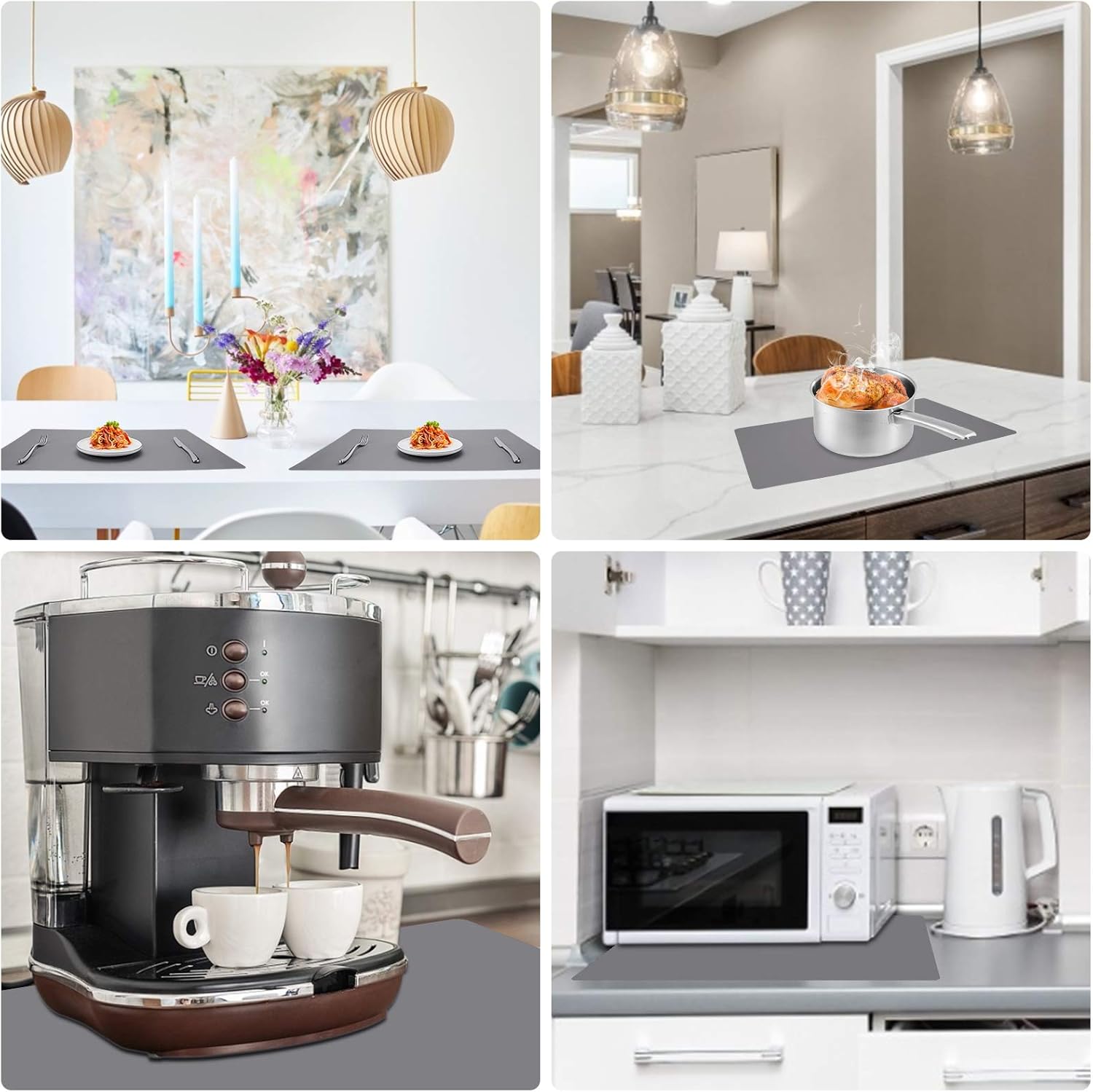 Gartful Extra Large Silicone Countertop Mat - 28x20 Inch Heat Resistant Kitchen Protector Pad, Non-Slip Multipurpose Desk Saver & Dish Drying Mat for Air Fryers, Coffee Makers & Microwave (Dark Gray)