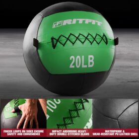 RitFit Soft Wall Ball Set – Durable PU Leather Medicine Ball for CrossFit, HIIT, Core Training & Conditioning (5-30 lbs)