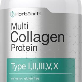 Horbäach Multi Collagen Protein Powder Capsules – 5 Type Complex (I, II, III, V, X) - 2,000mg Hydrolyzed Formula - Supports Hair, Skin, Nails & Joints - Keto & Paleo Friendly, Non-GMO, Gluten Free - 180 Count