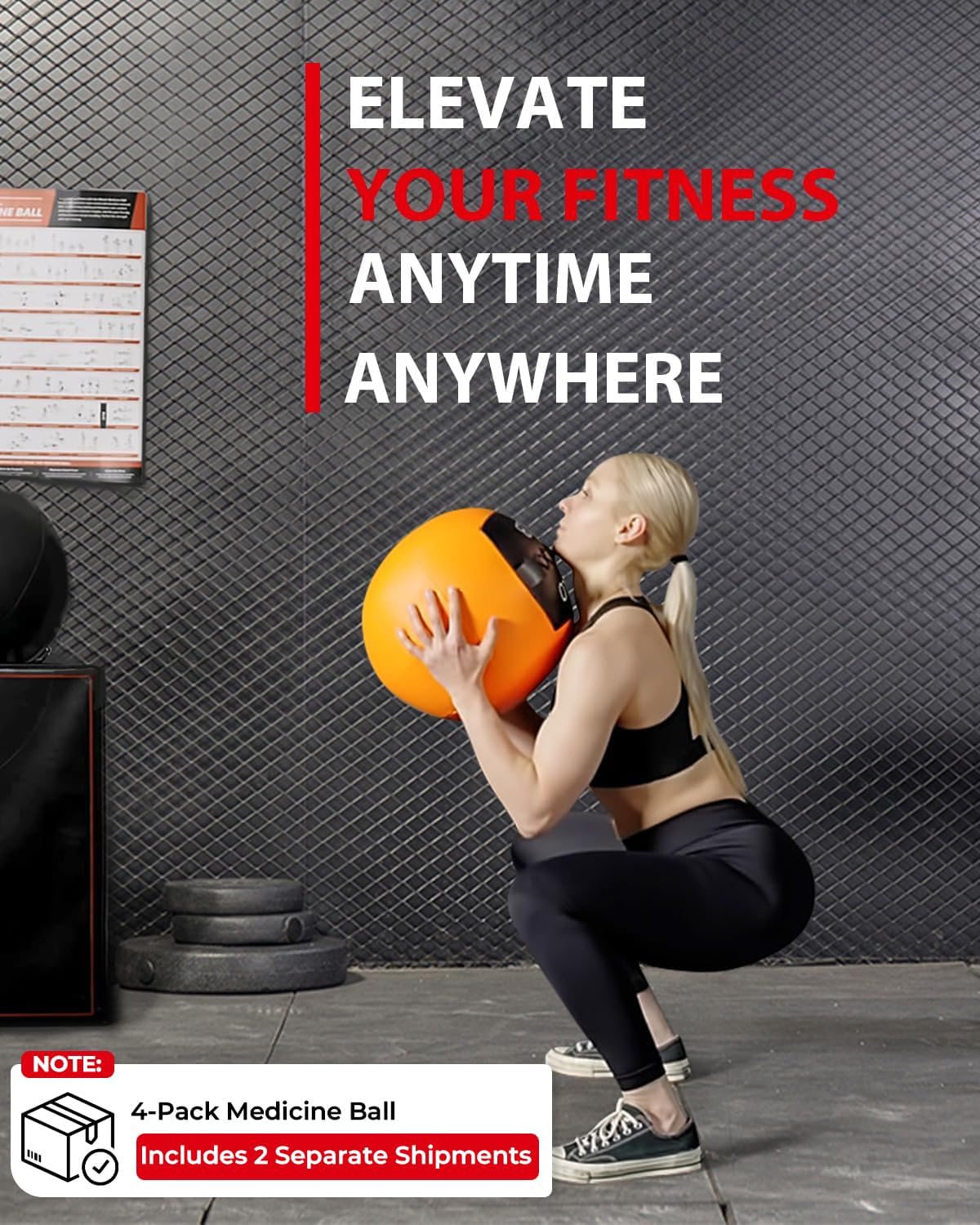 MIKOLO Slam Ball – Soft Shell Medicine Ball with Grip Loop for Wall Ball Shots, Core Training, and CrossFit (Available in 10, 15, 20, 25 lbs)