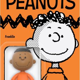 Super7 Peanuts Franklin ReAction Figure - 3.75 Inch Retro Articulated Action Figure with Vintage Cardback Packaging