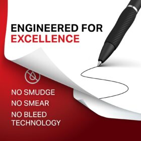 Sharpie S-Gel Pens, Medium Point (0.7mm), Black Ink, 4 Count – No-Smear Gel Ink with Rubber Grip