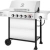 Royal Gourmet GA5401T 5-Burner Liquid Propane Gas Grill – Stainless Steel BBQ with Side Burner, 61,000 BTU for Patio & Backyard
