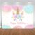 Mocsicka Unicorn Backdrop for Girls Birthday Party Decorations - 5x3ft Pastel Rainbow Photography Banner with Glitter Stars & Dots