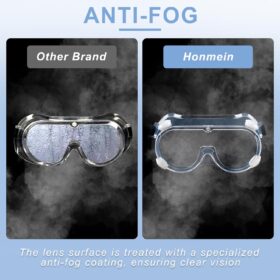Honmein Premium Lab Safety Goggles (2-Pack) – Impact Resistant, Anti-Fog, Over-Glasses Eye Protection for Chemistry, Woodworking, Construction & Industrial Use