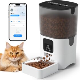 PAPIFEED 6L Smart Automatic Cat Feeder with WiFi App Control - Stainless Steel Pet Food Dispenser with 10 Meal Timer & Battery Backup for Cats & Dogs