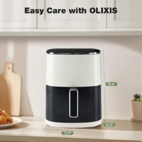 OLIXIS 6 Quart Digital Air Fryer with Viewing Window – 12-in-1 Non-Stick Multi-Cooker, 400°F Max, White