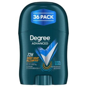 Degree Men Cool Rush Antiperspirant Deodorant Stick, Travel Size 0.5 oz (36 Pack) - Body Heat Activated 72H Protection