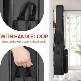 CAHAYA 41 Inch Acoustic Guitar Gig Bag - 0.35 inch Padded, Water-Resistant 600D Oxford Case with Dual Shoulder Straps, Back Hanger Loop & Accessory Pockets (Black CY0152)