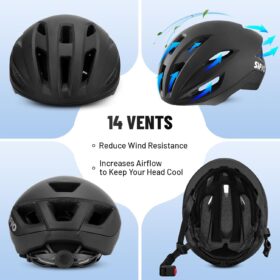 SIFVO Adult Road Bike Helmet - Lightweight Magnetic Cycling Helmet with 14 Vents, Adjustable Dial Fit & Safety Buckle for Men & Women Commuting (55-58cm)