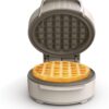 BELLA Snack-n-Store Mini Waffle Maker with EverGood™ Ceramic Nonstick, Stackable & Space Saving, 4-Inch Single Serve Breakfast Station, Cool Touch Handles & Rapid Cooking (350 Watt, Oatmilk)