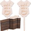 GORGECRAFT 30-Piece 'Watch Me Grow' Wooden Plant Markers – Cute Clothes-Shaped Garden Stakes for Succulents, Herbs, & Seed Pots