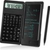 Scientific Calculator with Notepad – 10-Digit LCD Display, Eco-Friendly Reusable Writing Tablet, Portable Math Calculator for Students, Middle, High School & College (Black)
