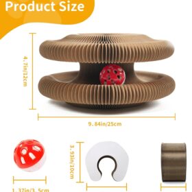 Kitty Kurlz Magic Twist Cat Toy – 2-Pack Foldable Infinity Scratcher & Track with Ball – Eco-Friendly Cardboard Lounge for Kittens – Furniture Saver & Interactive Play