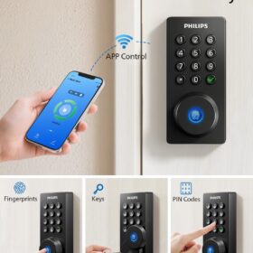 Philips Smart Wi-Fi Deadbolt: Keyless Entry Fingerprint Lock with Remote App & Voice Control