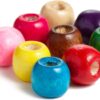 600Pcs Large Hole Wood Beads for Crafts & Macrame – 12mm Multicolor Barrel Beads with 4mm Hole for Braids, Hemp, and DIY Jewelry