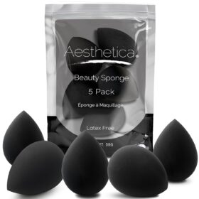 Aesthetica Cosmetics Makeup Sponge Blender Set (5 Pack) - Latex-Free, Vegan Beauty Sponges for Flawless Liquid, Cream & Powder Application