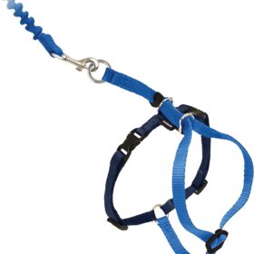 PetSafe Come with Me Kitty Cat Harness & Bungee Leash - Escape-Proof, Adjustable Vest for Outdoor Adventures - Large, Royal Blue