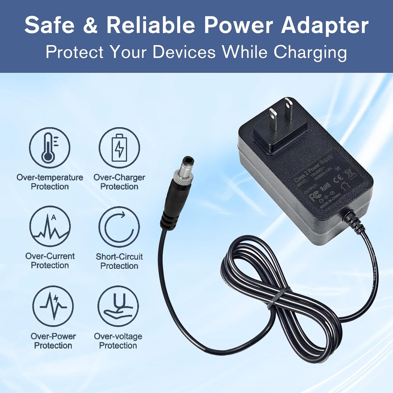 12V Power Supply Cord Compatible with Mackie ProFXv3 Series Mixers | High-Speed Replacement Adapter for ProFX6v3, ProFX10v3, ProFX12v3, ProFX22v3