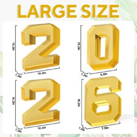 2026 Number Charcuterie Tray - Gold Fillable Cardboard Box for Graduation, Birthday & New Year Party Decorations (10.2'')