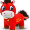 KESOCORAY 2026 Year of the Horse Plush Doll - Chinese New Year Red Envelope Ornament, Lucky Zodiac Mascot for Home, Office, Car & Tabletop Decor