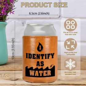 Premium Leather Can Cooler – Insulated Beer & Soda Sleeve – Funny Gag Gifts for Dad, Husband & Men – Unique Birthday, White Elephant, Father's Day & Christmas Stocking Stuffer for Him & Her