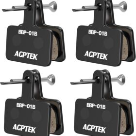 AGPTEK Mountain Bike Disc Brake Pads – High-Performance Low-Noise Semi-Metallic & Resin Replacement with Springs – Compatible with Shimano, Tektro, TRP
