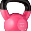 Amazon Basics Vinyl Coated Cast Iron Kettlebell - 15 lb, Pink