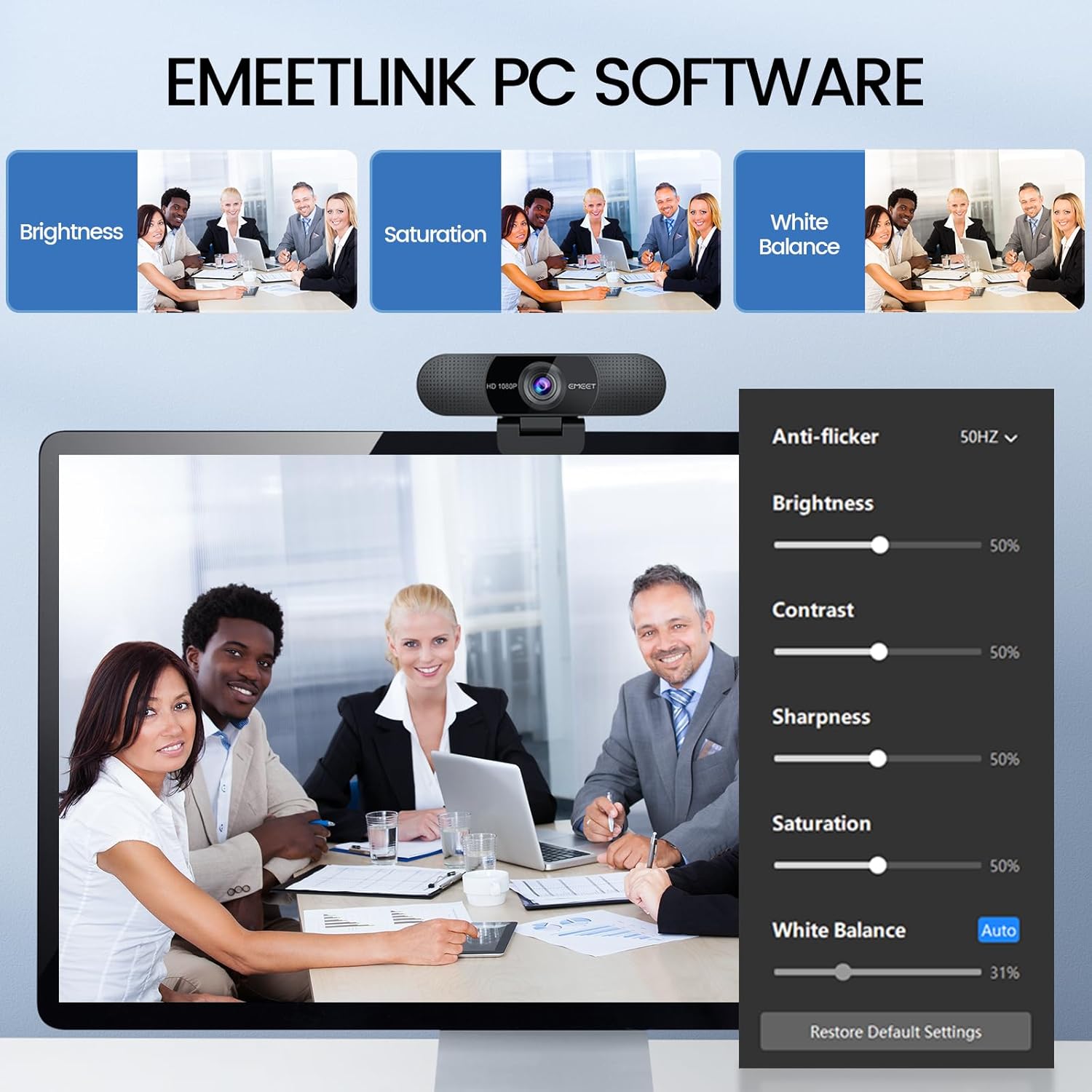 EMEET C960 1080P HD Webcam with Stereo Microphone & Privacy Cover | Plug & Play USB PC Camera for Zoom, Teams & Remote Work (2025 Updated Model)