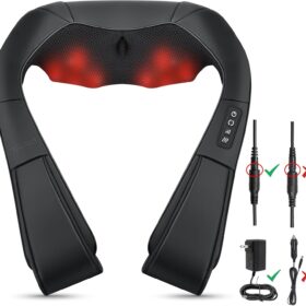 Medcursor Shiatsu Neck and Back Massager with Heat – Electric Deep Tissue 3D Kneading Pillow for Pain Relief