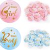 Gender Reveal Pins - 60Pcs Team Boy or Girl Button Badges for Baby Shower Party Games & Decorations (1.75 Inch)
